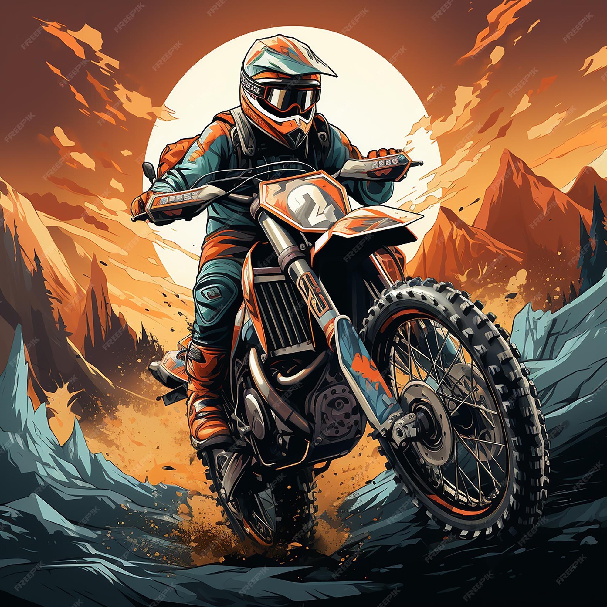 Logotipo dos desenhos animados de motocross