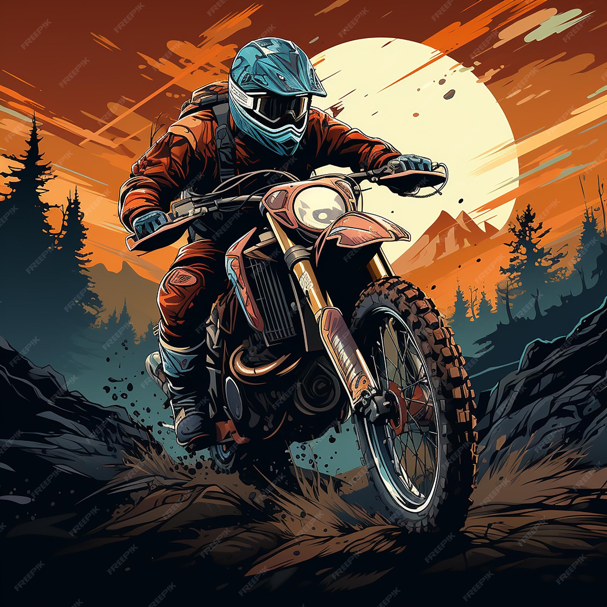 Logotipo dos desenhos animados de motocross