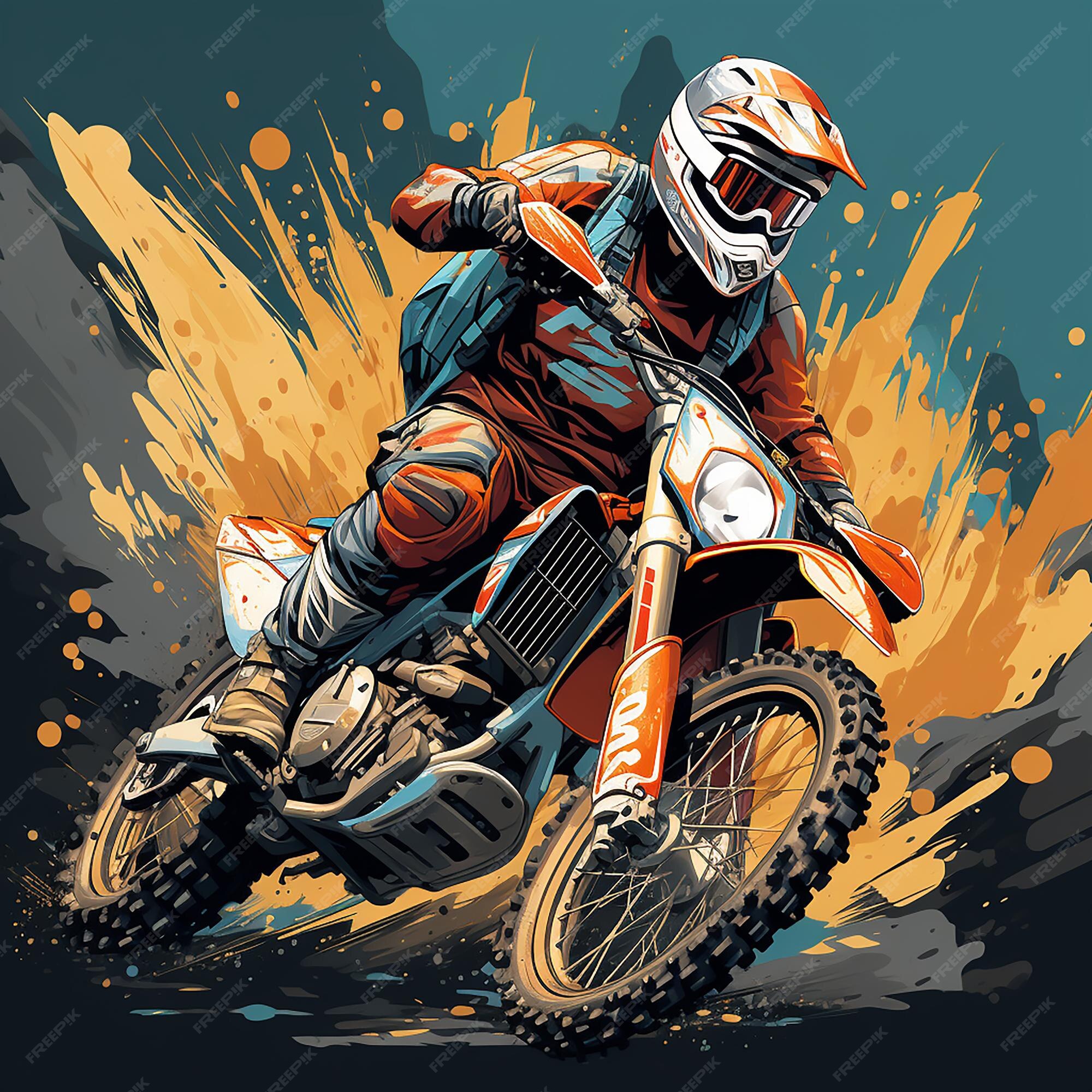 Logotipo dos desenhos animados de motocross