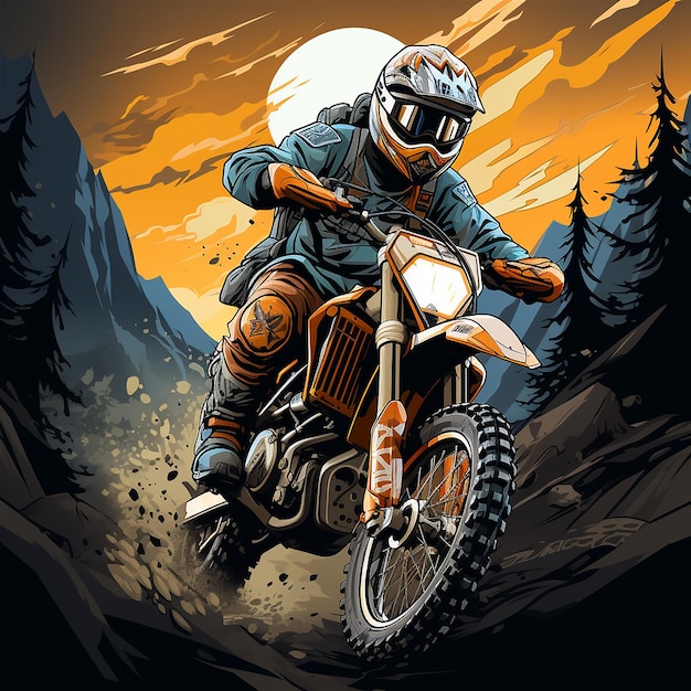 logotipo dos desenhos animados de motocross