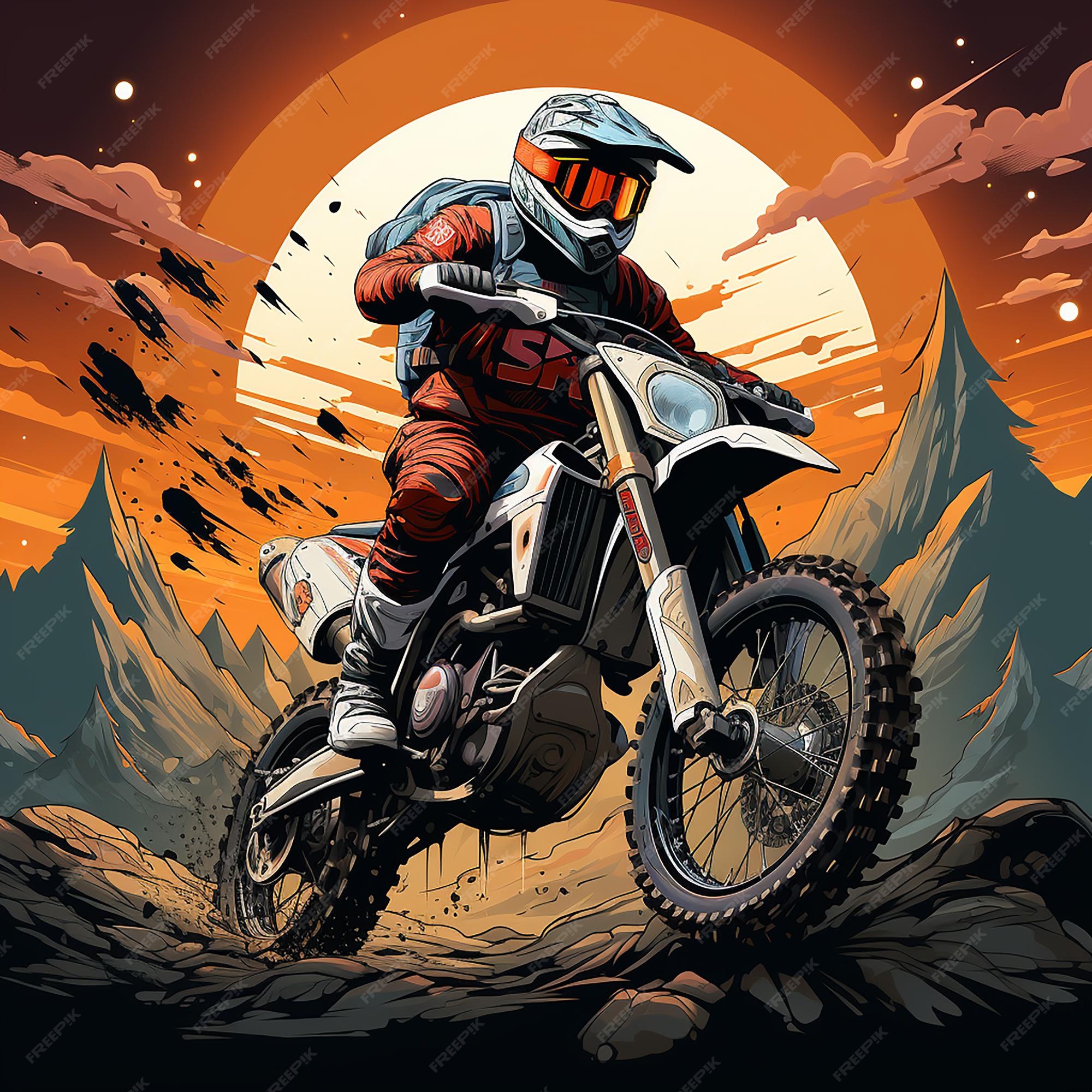 Logotipo dos desenhos animados de motocross