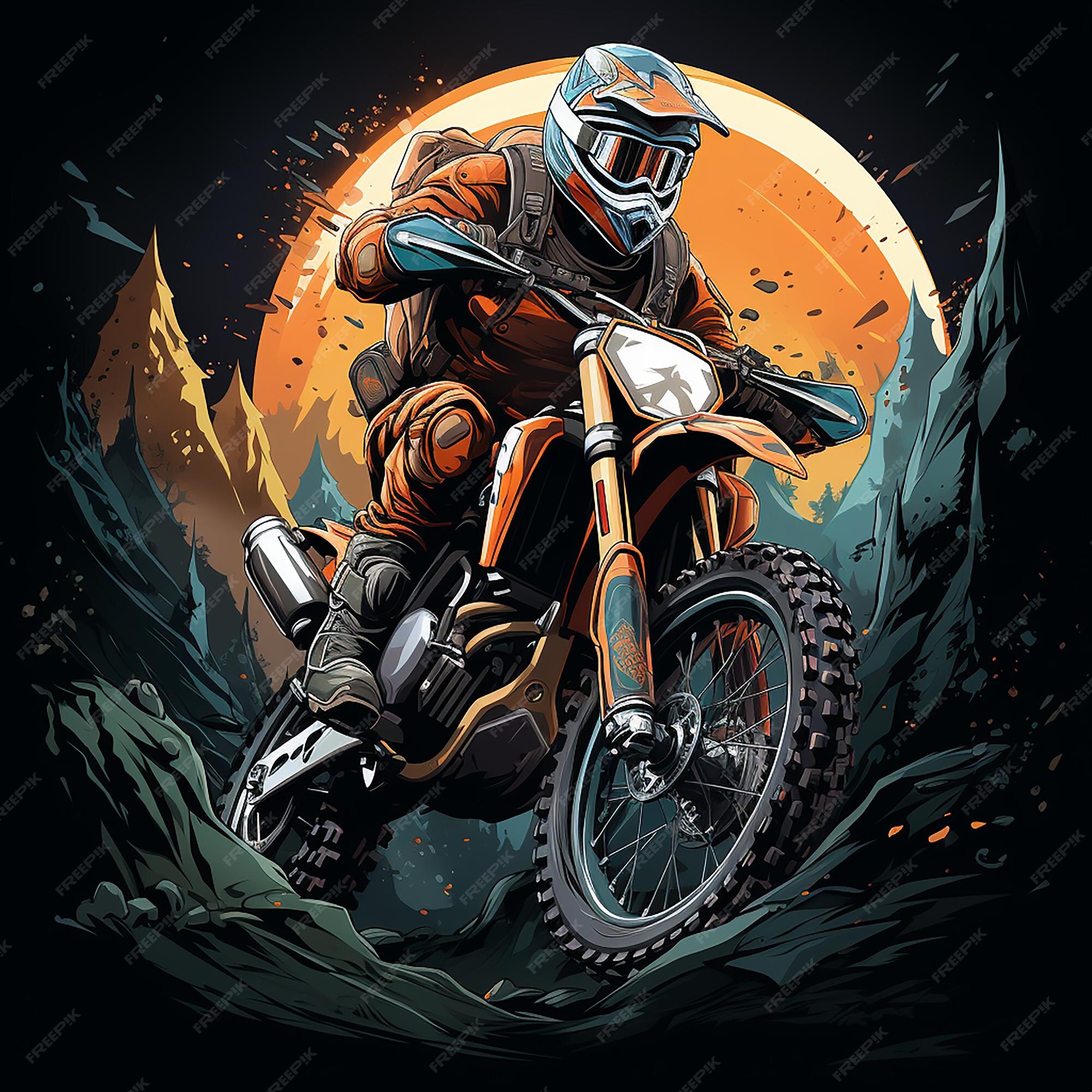 Logotipo dos desenhos animados de motocross