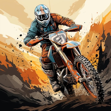 Logotipo dos desenhos animados de motocross