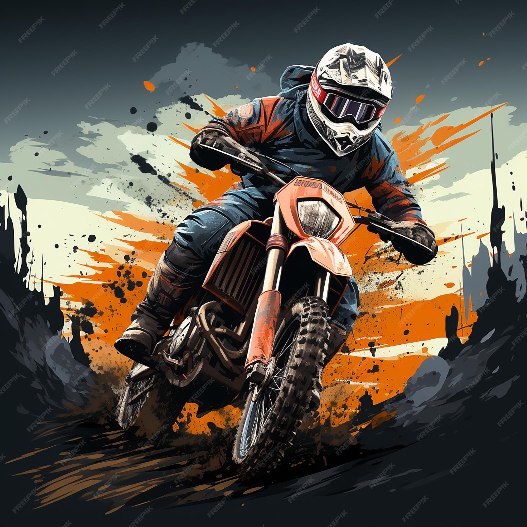 Logotipo dos desenhos animados de motocross