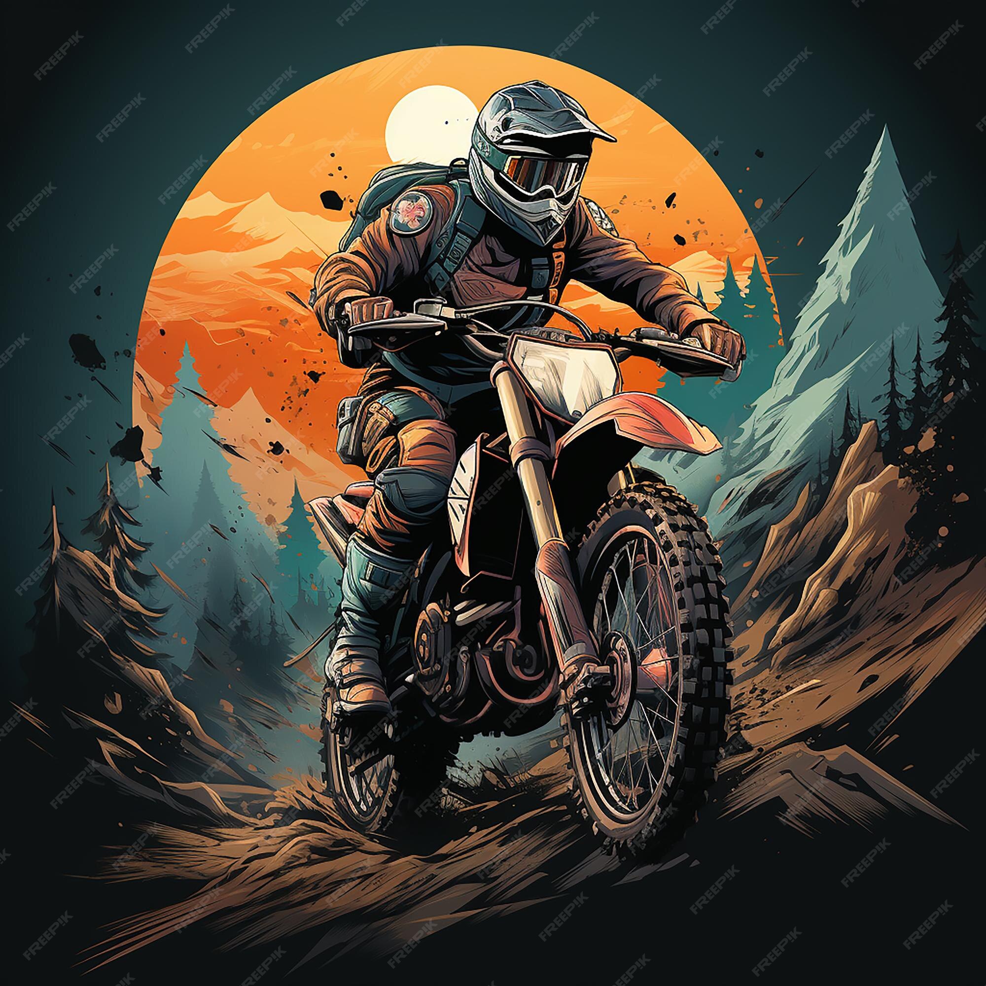 Logotipo dos desenhos animados de motocross