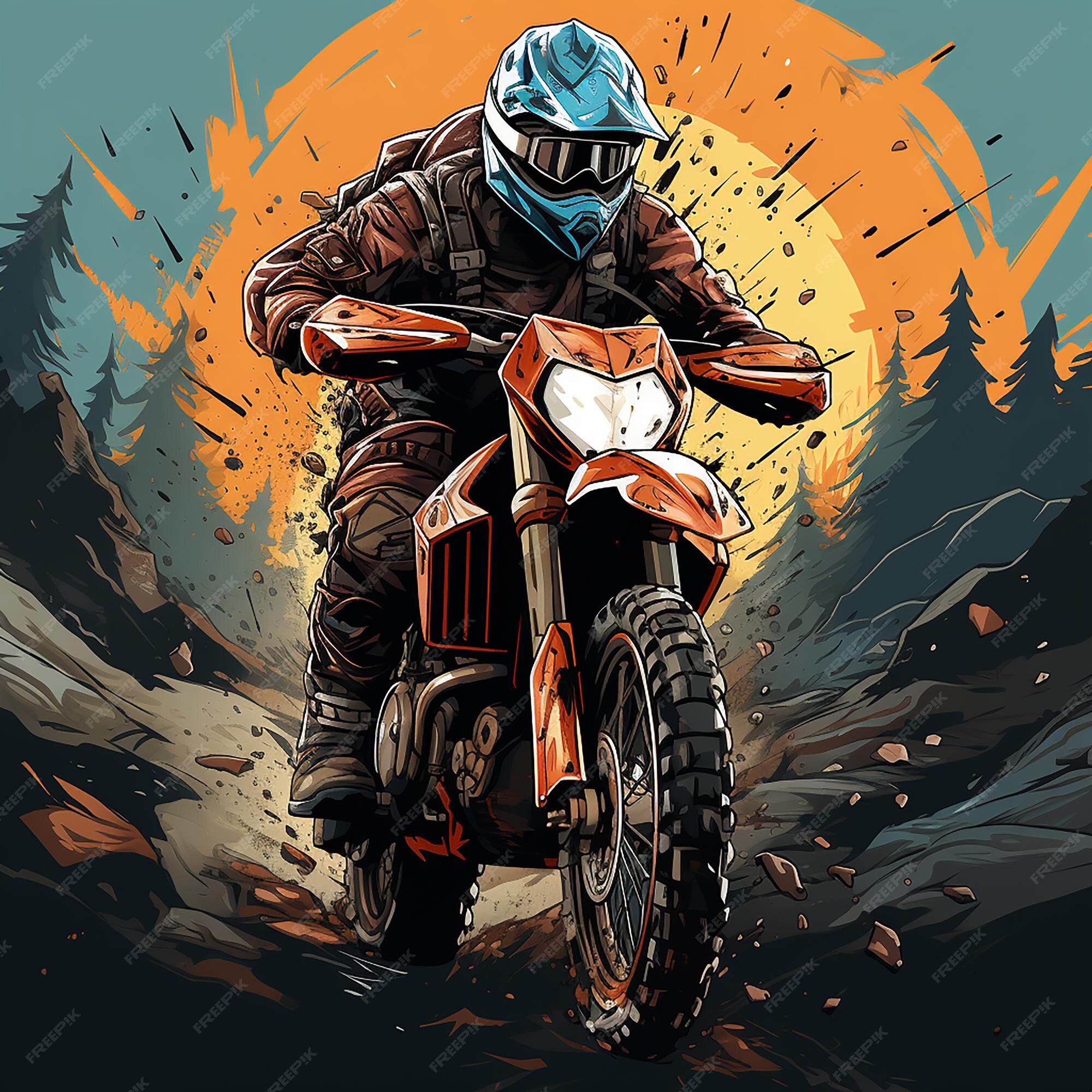 Logotipo dos desenhos animados de motocross