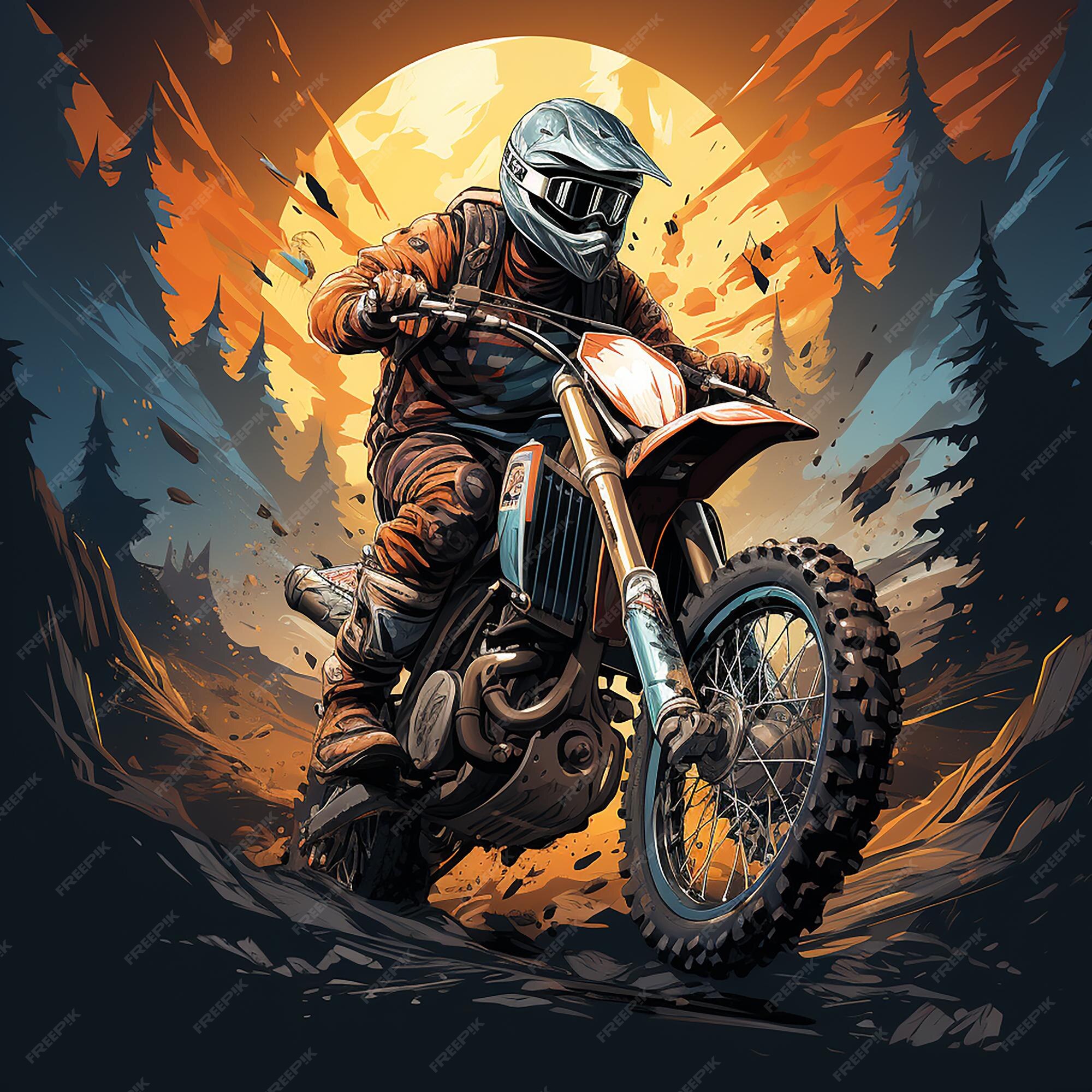 Logotipo dos desenhos animados de motocross