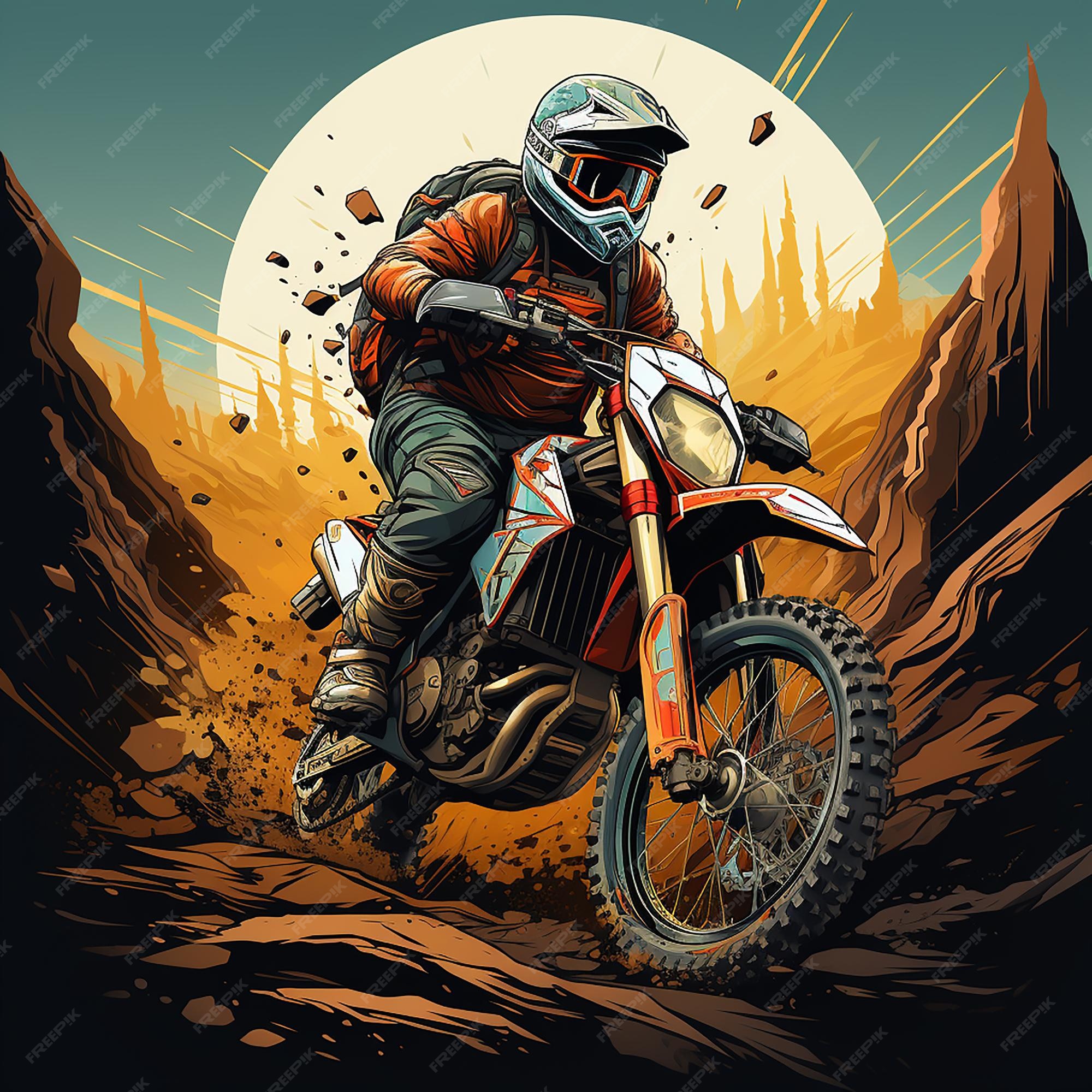 Logotipo dos desenhos animados de motocross