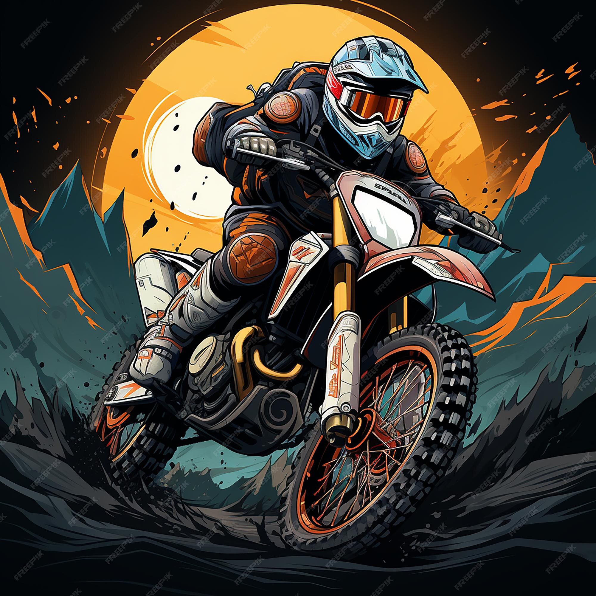 Logotipo dos desenhos animados de motocross