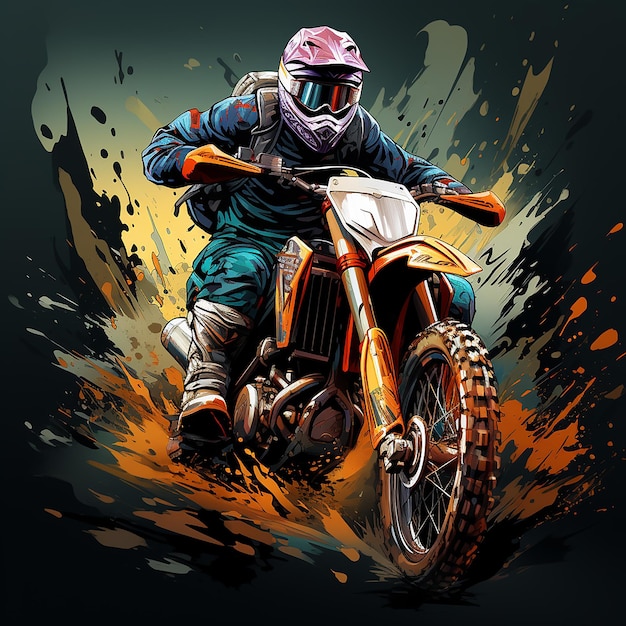 Logotipo dos desenhos animados de motocross