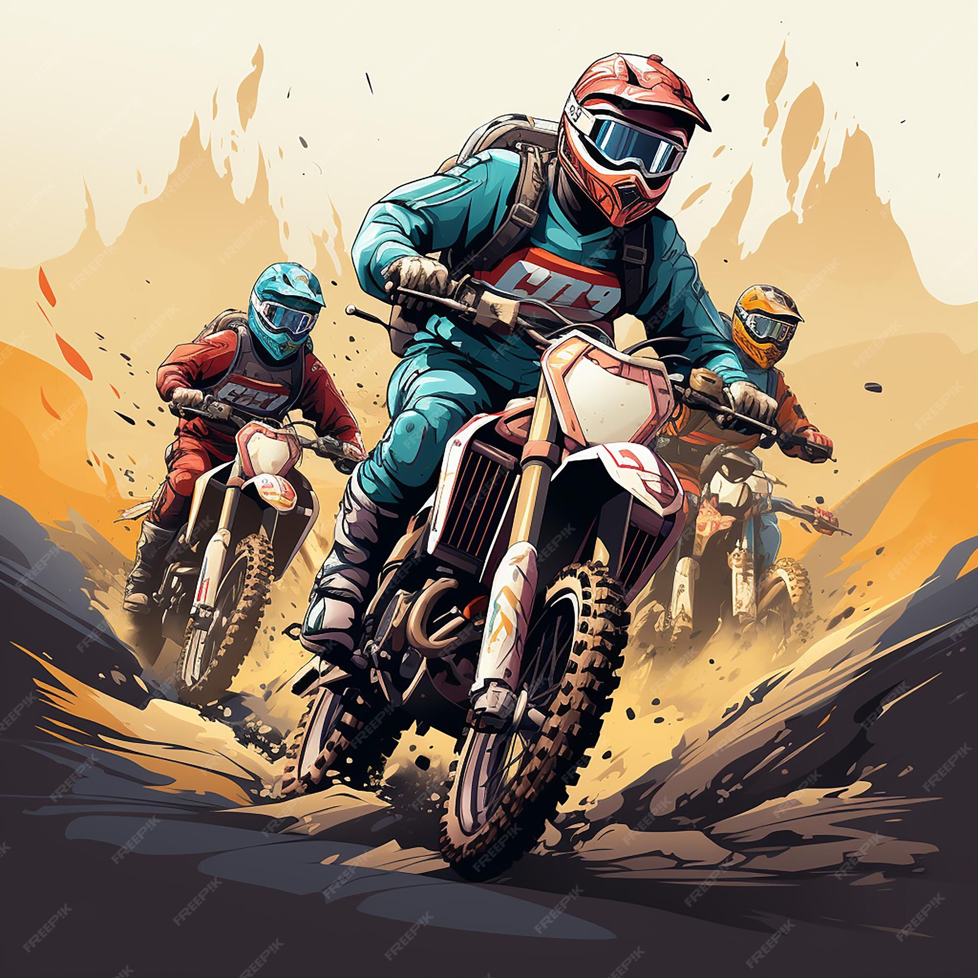 Logotipo dos desenhos animados de motocross