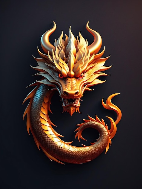 El logotipo del dragón chino en el fondo