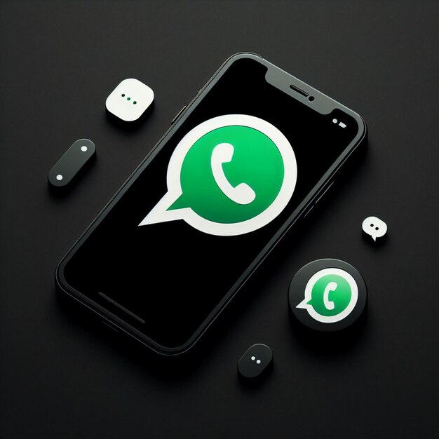 Foto logotipo e drama do whatsapp a narrativa impactante do design em uma tela preta