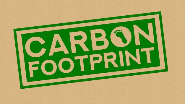 Logotipo e mensagem da pegada de carbono.
