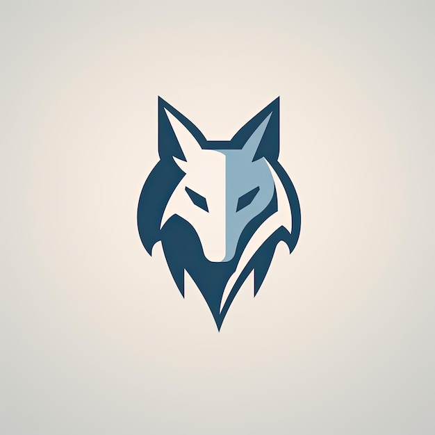 Logotipo elegante e minimalista da mascote do lobo
