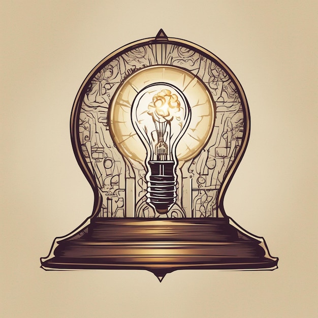 Foto logotipo para empresa donde la imagen es una bombilla con forma de carabela y un cerebro en su interior