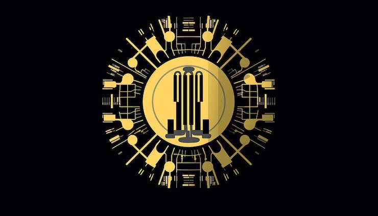 Foto logotipo de la empresa que repara los dispositivos de la planta de energía nuclear