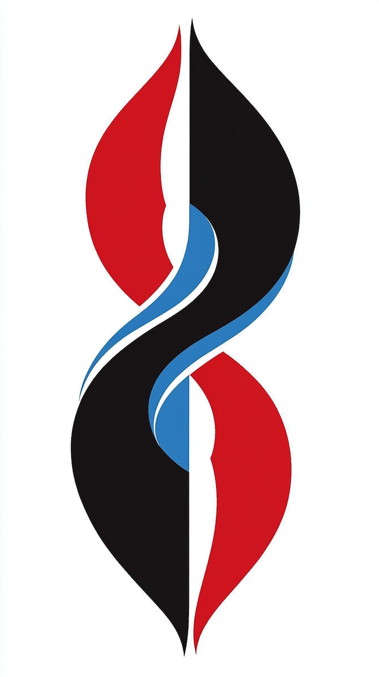 Foto logotipo de la empresa con símbolo simple rojo y negro diseño audaz y profesional