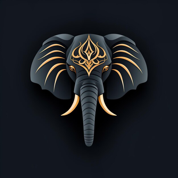 Foto el logotipo es un icono con un elefante sobre un fondo negro.