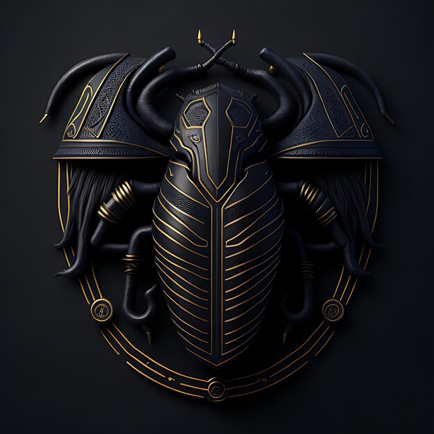 logotipo de escarabajo negro para crear una criptomoneda de estilo bitcoin bien detallada