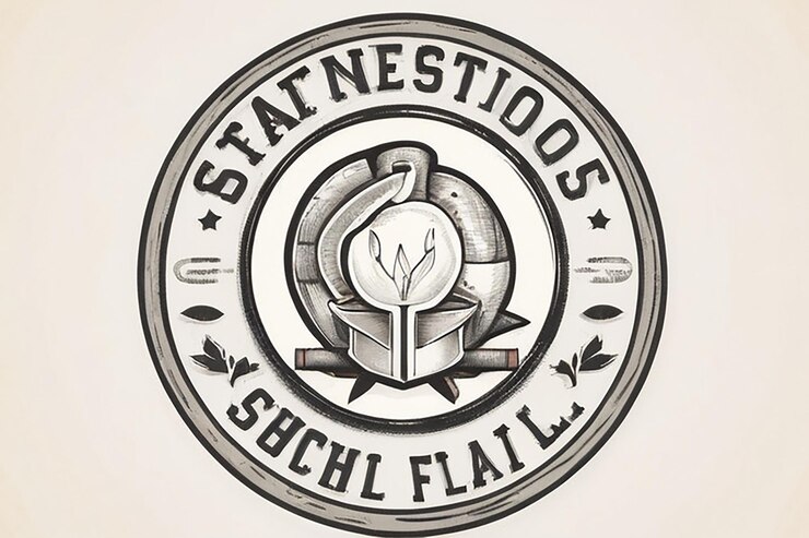 Foto logotipo de la escuela secundaria dibujado a mano con lápiz