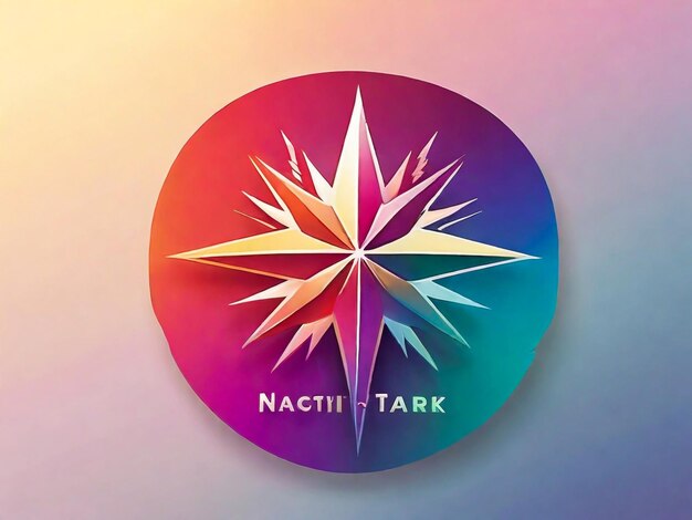 Foto el logotipo de la estrella del norte de color gradiente