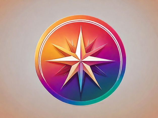 El logotipo de la estrella del norte de color gradiente