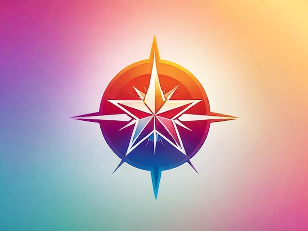 Foto el logotipo de la estrella del norte de color gradiente