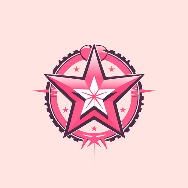 Foto el logotipo de la estrella rosa ilustrada