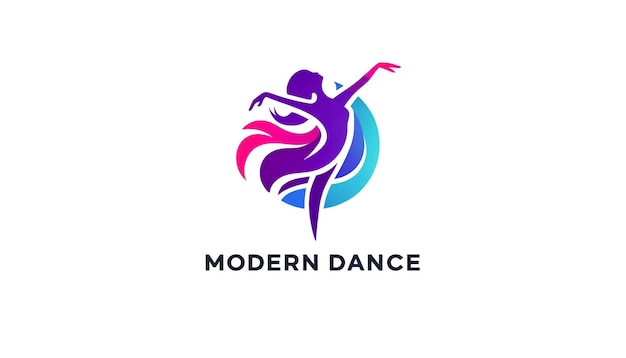 El logotipo del estudio de danza moderna, la silueta dinámica del bailarín