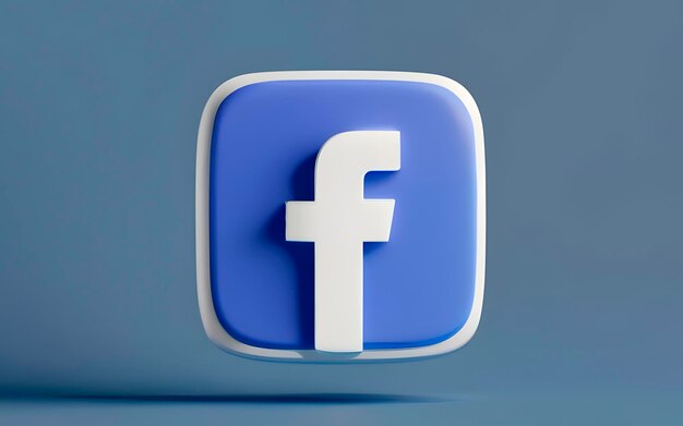 El logotipo de Facebook en 3D