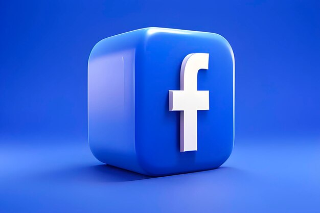 El logotipo de Facebook en 3D