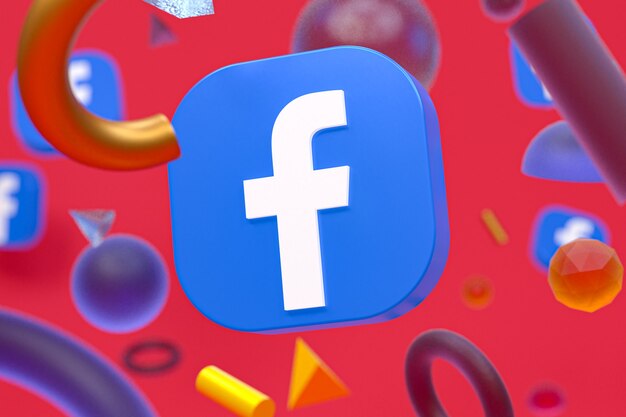 Logotipo de Facebook ig sobre fondo de geometría abstracta