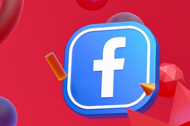 Logotipo de Facebook ig sobre fondo de geometría abstracta