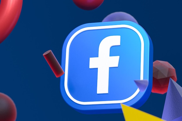 Logotipo de Facebook ig sobre fondo de geometría abstracta