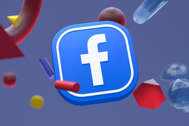 Logotipo de Facebook ig sobre fondo de geometría abstracta