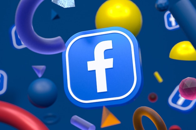 Logotipo de Facebook ig sobre fondo geométrico abstracto