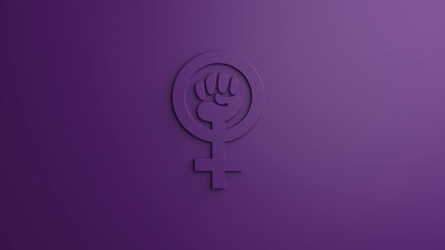 Foto logotipo feminino do feminismo monocromático