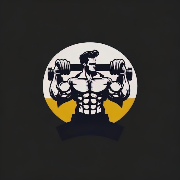 Foto logotipo fitness e logotipo barbell