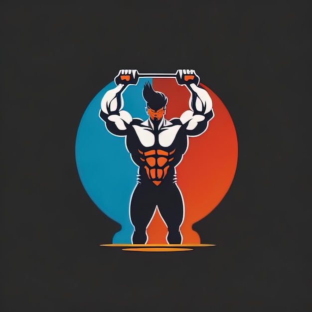 Foto logotipo fitness e logotipo barbell