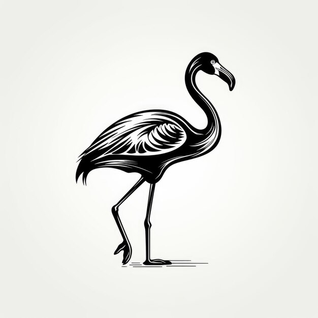 Logotipo Flamingo preto e branco gerado por IA Imagem