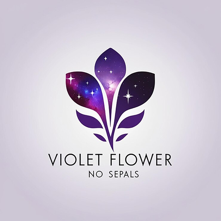 Foto el logotipo de la flor violeta cósmica