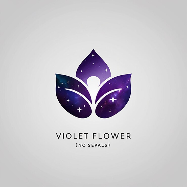 Foto el logotipo de la flor violeta cósmica