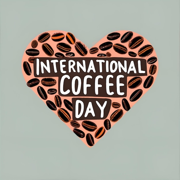 Foto el logotipo y el fondo del día internacional del café