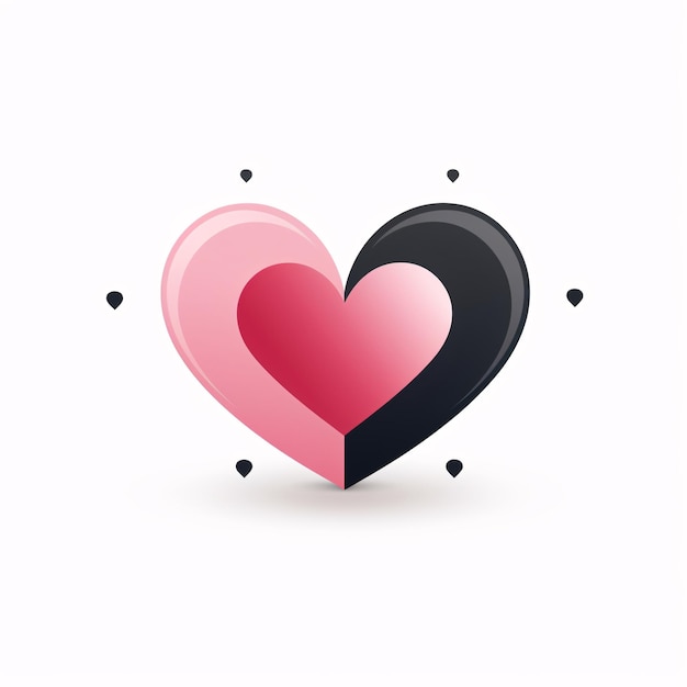 un logotipo en forma de corazón con corazones negros y rosados