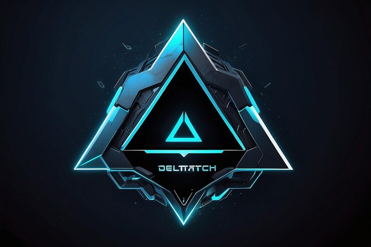 Foto el logotipo futurista de los juegos de deltatech