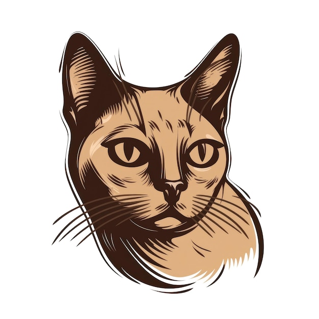 Logotipo Gato Birmanês Em Fundo Tansparent Isolado PNG Generative AI