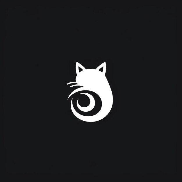 Foto un logotipo de gato blanco y negro con un ojo blanco generativo ai