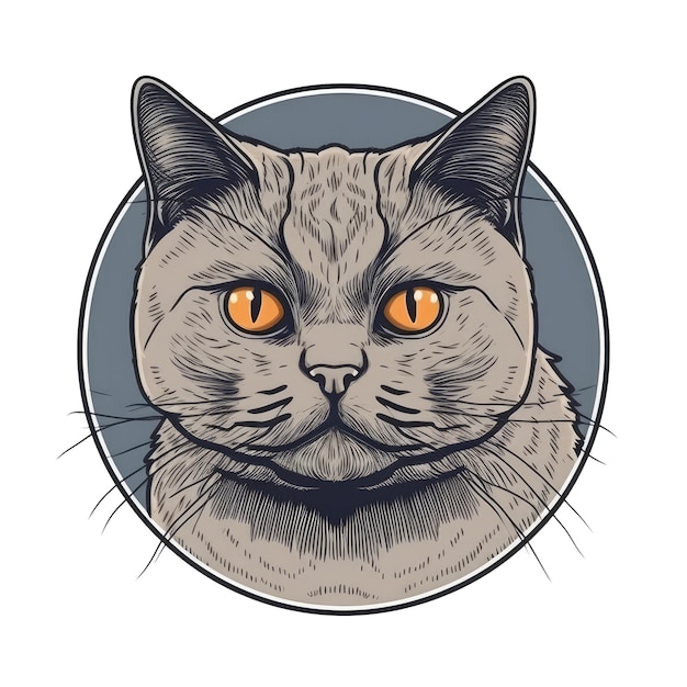 Logotipo Gato Británico De Pelo Corto Sobre Fondo Transparente Aislado Png AI Generativo