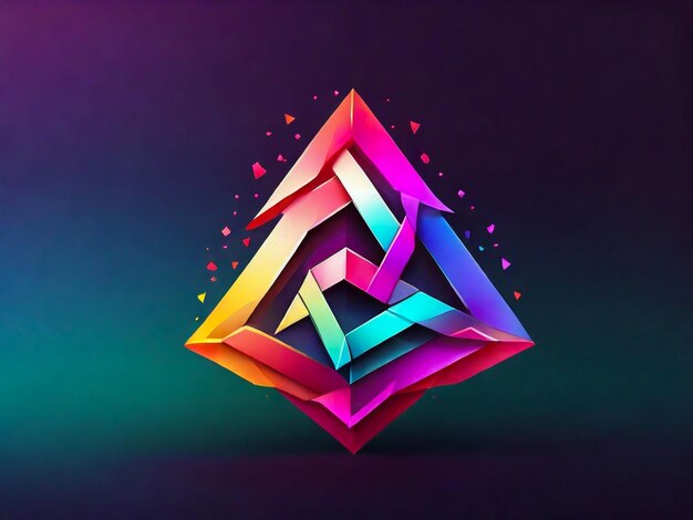 Logotipo geométrico de colores brillantes con gradiente